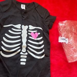 Kids Skeleton Costume One piece Black and White